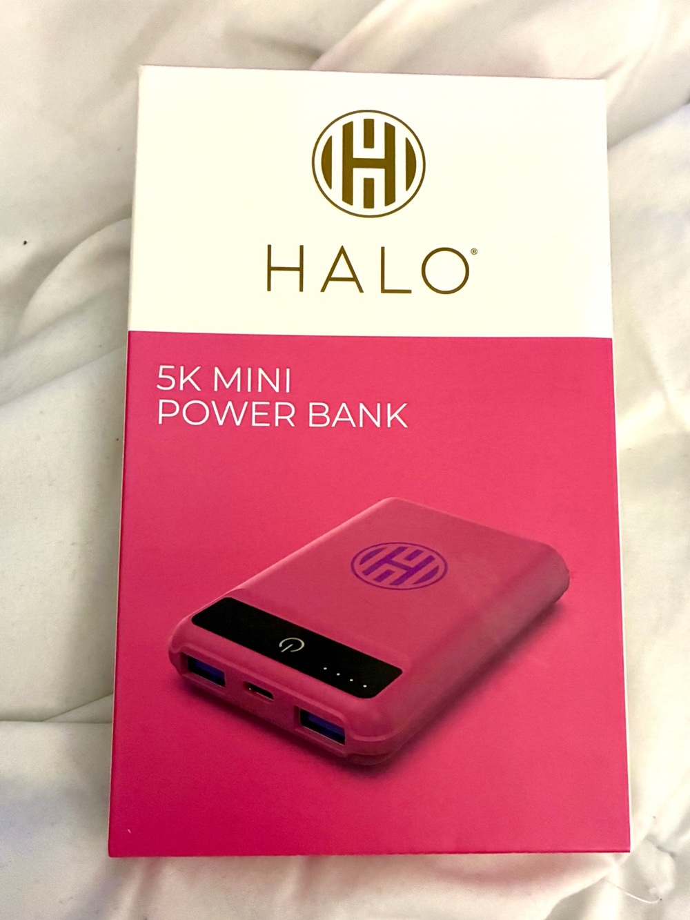 HALO 5K Mini Power Bank – Pink – New in Box